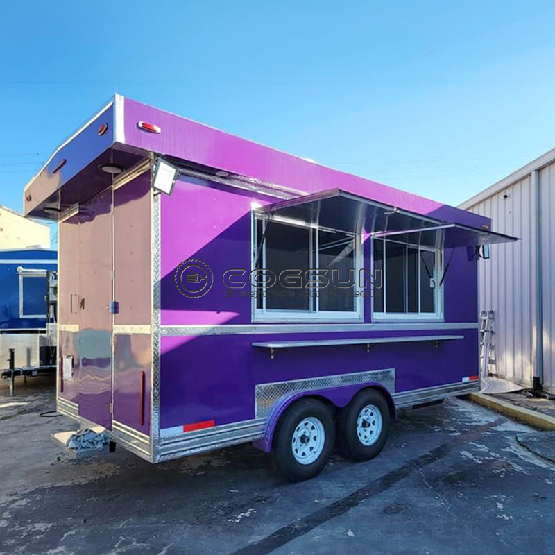 Hot Dog Vending Cart - COGSUN Mobile Fast Food Track Luxury