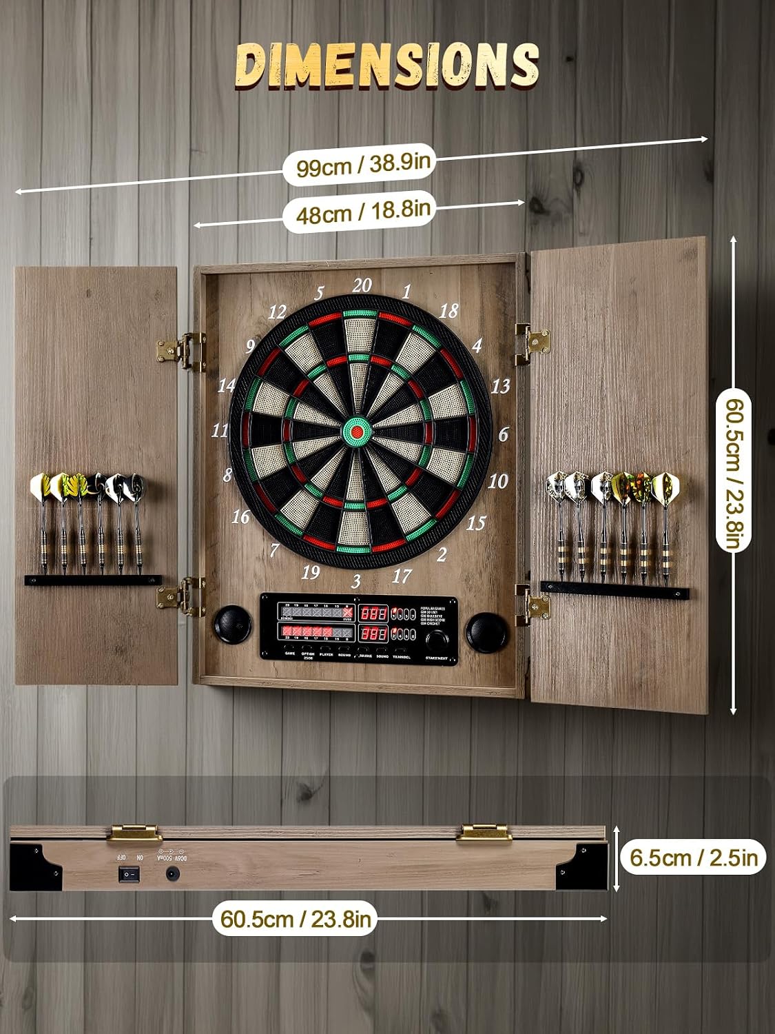 ^Electronic Dart Board, Decora - Electronic Dartboard Cabinet review and price