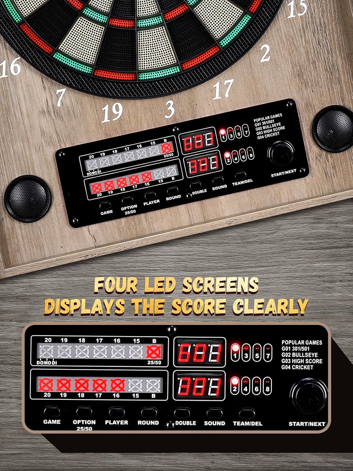 ^Electronic Dart Board, Decora - Electronic Dartboard Cabinet review and price