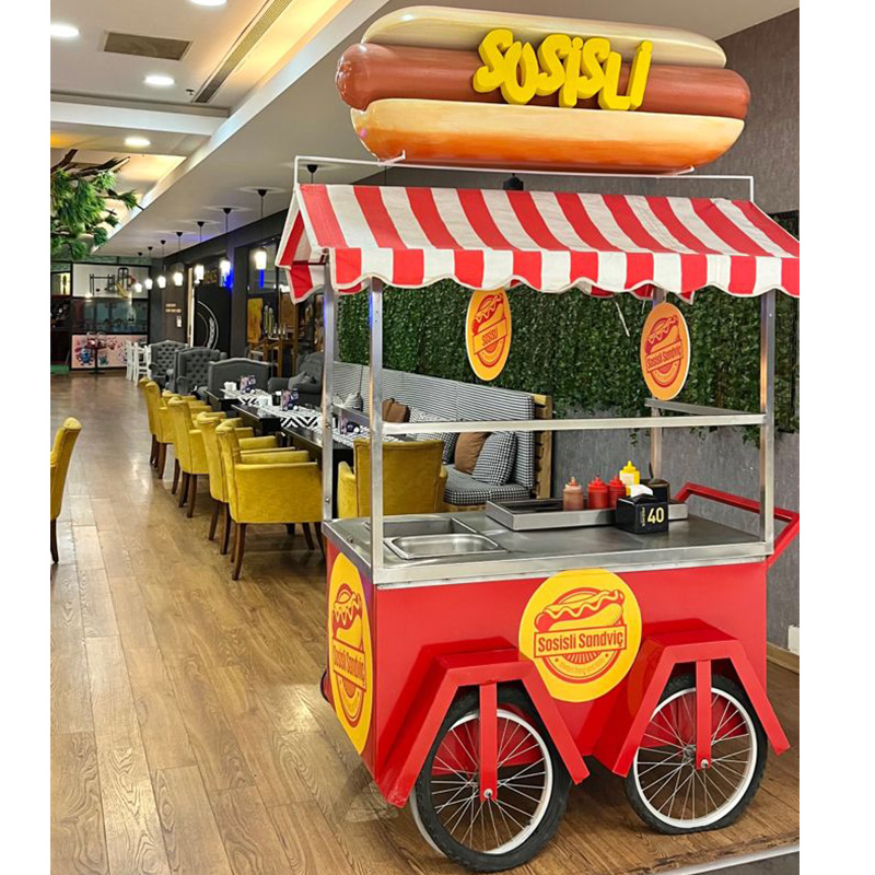 Hot Sale Custom Metal 4-Wheel  - Hot Dog Vending Cart review and price